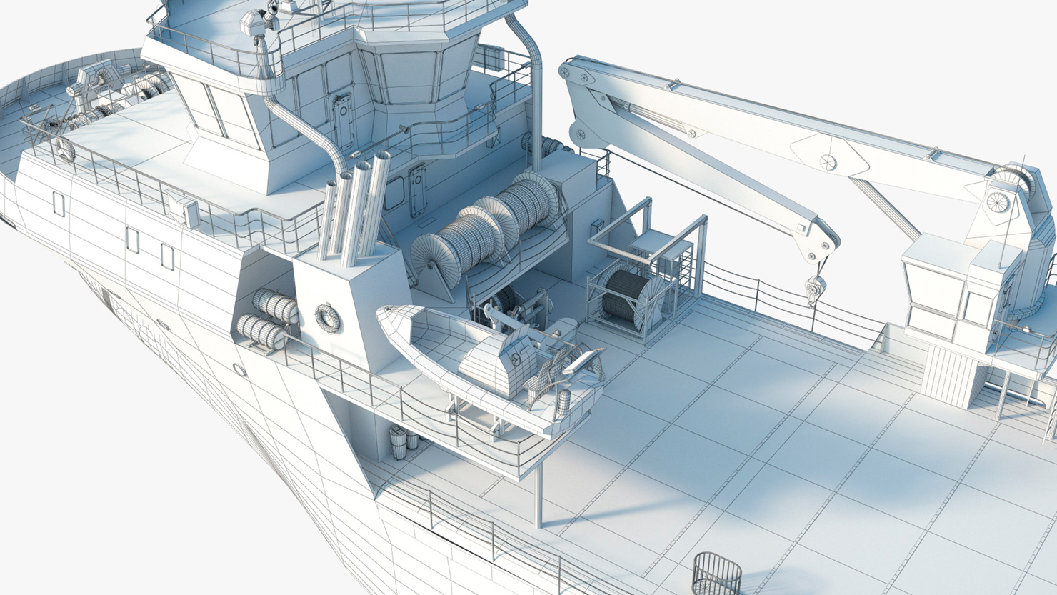 Presentation 3D model of the Cargo Crane Ship. Freelance 3D Designer “Monaco Felice”.